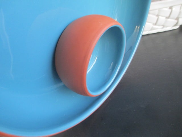 Portugal Pottery Chip & Dip and Bread Basket and Mexican Pottery "Chili Pepper" Plate - 7