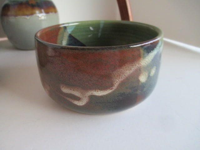 Grouping of Studio Pottery Mugs, Apple Baker, Honey Jar, Soap Dish, Pitcher, etc. - 7