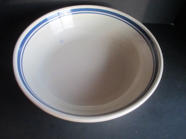 Roseville, Ohio Blue Stripe Stoneware Pasta Bowl - 2