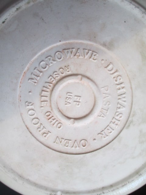 Roseville, Ohio Blue Stripe Stoneware Pasta Bowl - 5