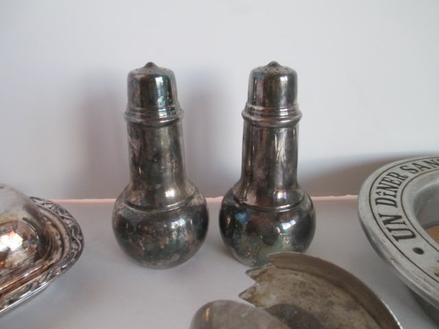 Silverplate and Pewter Servers and Carving Set - 4