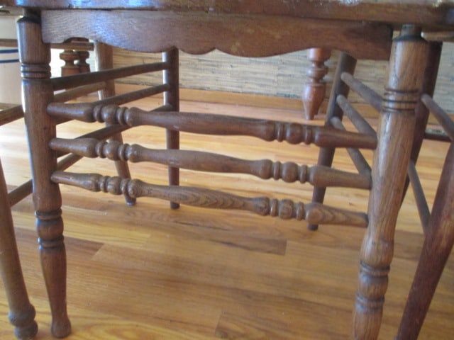 Four Antique Victorian Gingerbread Kitchen Chairs - 14