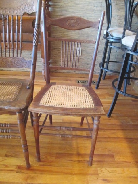 Four Antique Victorian Gingerbread Kitchen Chairs - 16