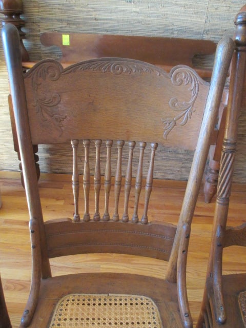 Four Antique Victorian Gingerbread Kitchen Chairs - 9