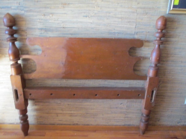 Vintage Three Quarter Size Rope Bed Head Board and Foot Boards - 3