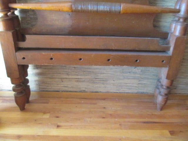 Vintage Three Quarter Size Rope Bed Head Board and Foot Boards - 7
