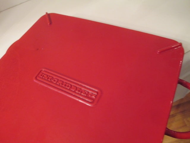 Uni-Griddle Red Enamel over Cast Iron Handled Griddle Pan - 4