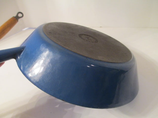 Le Creuset Enamel over Cast Iron Skillets and Sauce Pan with Wood Handles - 13