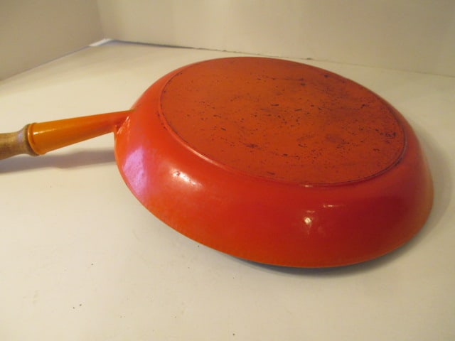 Le Creuset Enamel over Cast Iron Skillets and Sauce Pan with Wood Handles - 18