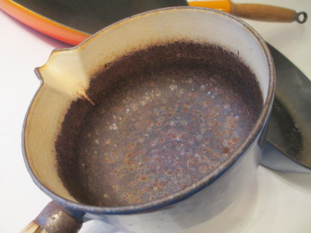 Le Creuset Enamel over Cast Iron Skillets and Sauce Pan with Wood Handles - 3