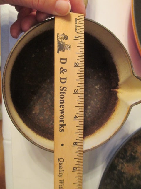 Le Creuset Enamel over Cast Iron Skillets and Sauce Pan with Wood Handles - 6