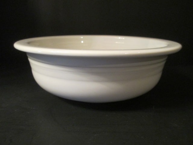 White Homer Laughlin Fiesta Ware Bowl: 8 1/4"dia x 2 3/4"h, lead free