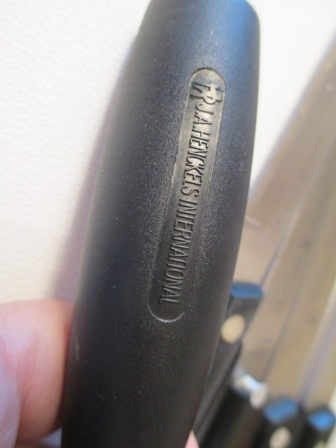 Henckels Wood Knife Block, Seven Knives, Clever and Hone Steel - 14