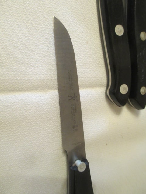 Henckels Wood Knife Block, Seven Knives, Clever and Hone Steel - 15