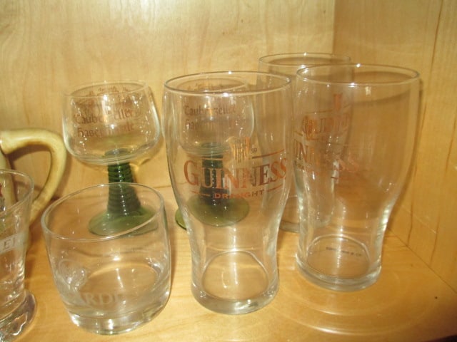 Large Grouping of Barware and Alcohol Licensed Advertisement Glassware - 10