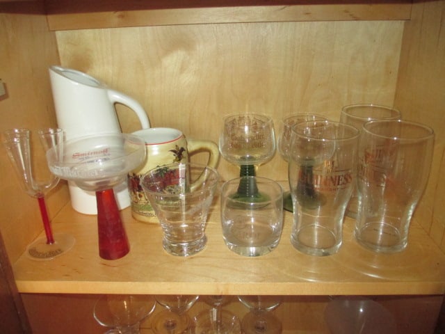 Large Grouping of Barware and Alcohol Licensed Advertisement Glassware - 8