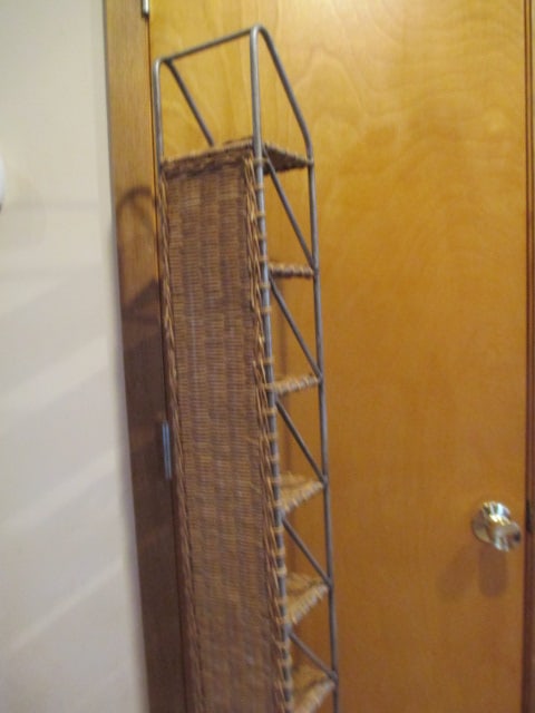 Heavy Metal Accent Shelf with Woven Wicker Shelves - 6