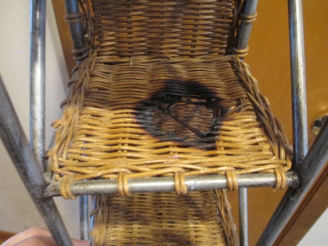 Heavy Metal Accent Shelf with Woven Wicker Shelves - 8