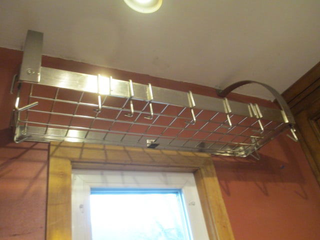 Metal Wall Mount Pot Rack with Hanger Hooks - 4