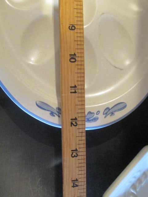 Pfaltzgraff Yorktowne Oval Deviled Egg Plate, Bread Tray with Decal and Bread Tray w/o Decal - 3