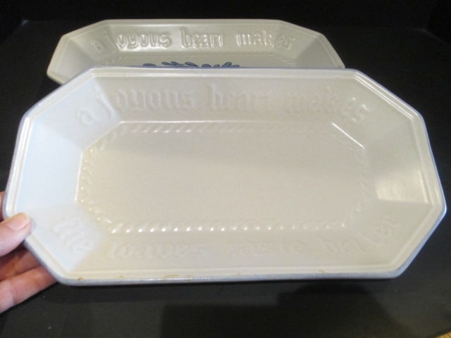 Pfaltzgraff Yorktowne Oval Deviled Egg Plate, Bread Tray with Decal and Bread Tray w/o Decal - 6