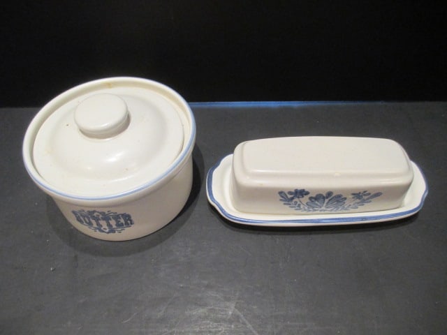 Pfaltzgraff Yorktowne Butter Tub with Lid and Butter Dish - 2