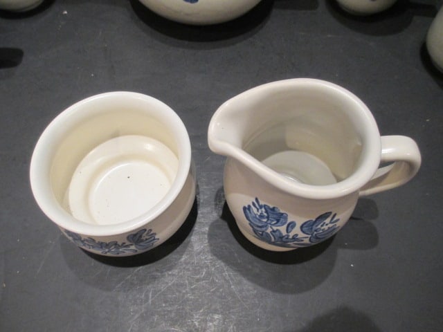 Pfaltzgraff Yorktowne Teapot, Creamer, Sugar Bowl and Four Mugs - 3