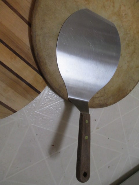 Hand Crafted Wooden Pizza Paddle, Two Stoneware Pizza Stones and Pizza Server - 2