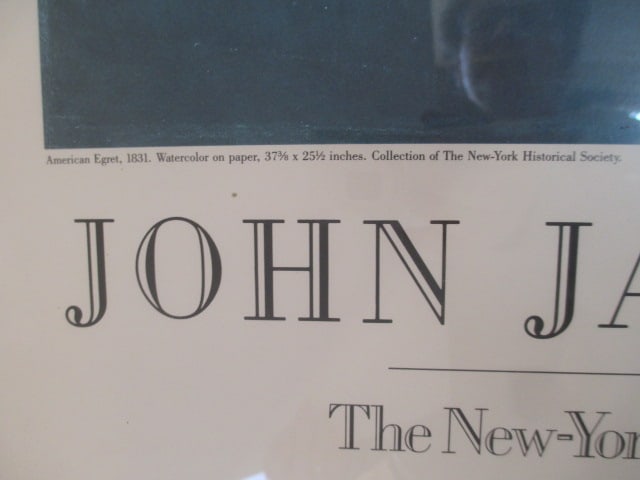 Framed "American Egret" John James Audubon The New-York Historical Society Event Poster Print - 3