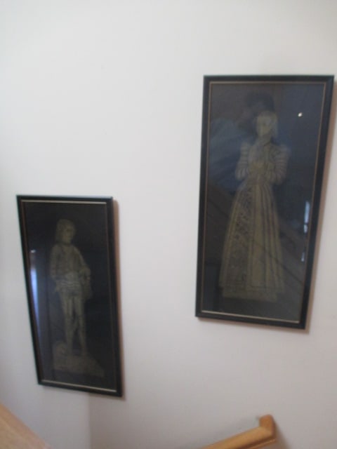 Two Framed Knight and Noblewoman Brass Rubbings: 15 3/4" x 33 1/2", Local Pickup Only