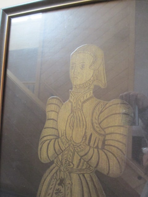 Two Framed Knight and Noblewoman Brass Rubbings - 3