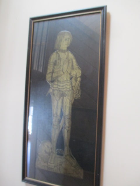 Two Framed Knight and Noblewoman Brass Rubbings - 5
