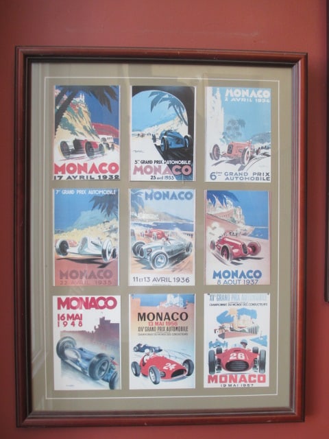 Framed and Matted Grand Prix of Monaco Collage: 18" x 23" 