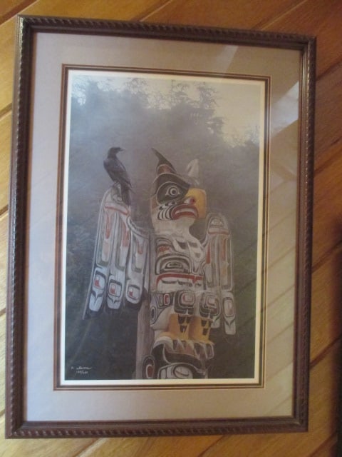 Limited Edition Terry Isaac Signed and Numbered "Cobble Hill Totem Pole in the Mist" Print (1 of 6)