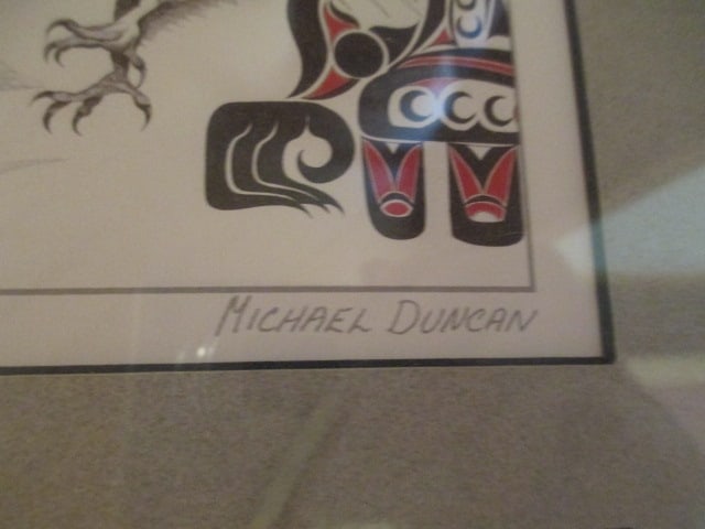 Michael Duncan Pencil Signed Framed and Matted Pen and Ink Tribal Wildlife Artwork - 3