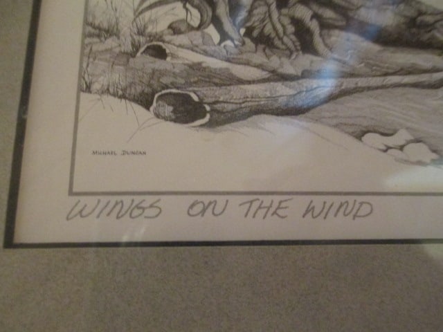 Michael Duncan Pencil Signed Framed and Matted Pen and Ink Tribal Wildlife Artwork - 4