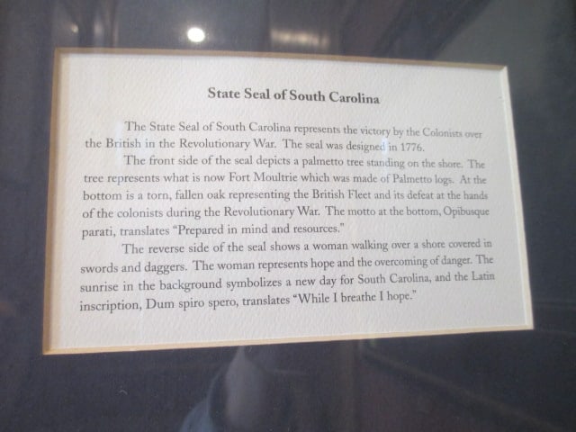Framed and Matted "South Carolina State Seal" and "The Palmetto Tree" Historical Prints - 7