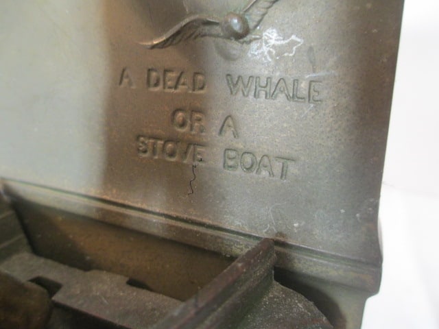 Pair of Vintage Bronze "A Dead Whale or a Stove Boat" Whaler Bookends - 6