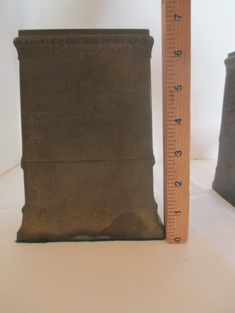 Pair of Vintage Bronze "A Dead Whale or a Stove Boat" Whaler Bookends - 7