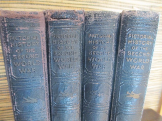 1944 "Pictorial History of the Second World War" Four Volume Leather Bound Set - 2
