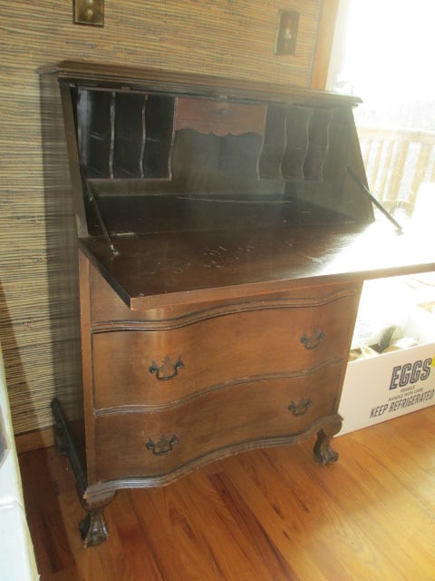 Vintage Walnut Drop Front Secretary - 2