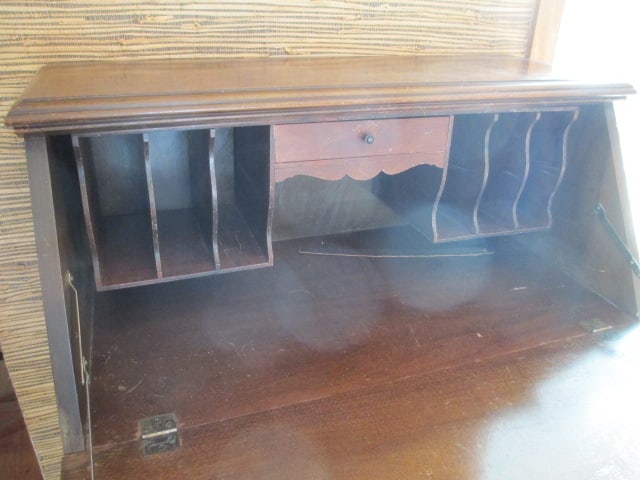 Vintage Walnut Drop Front Secretary - 3