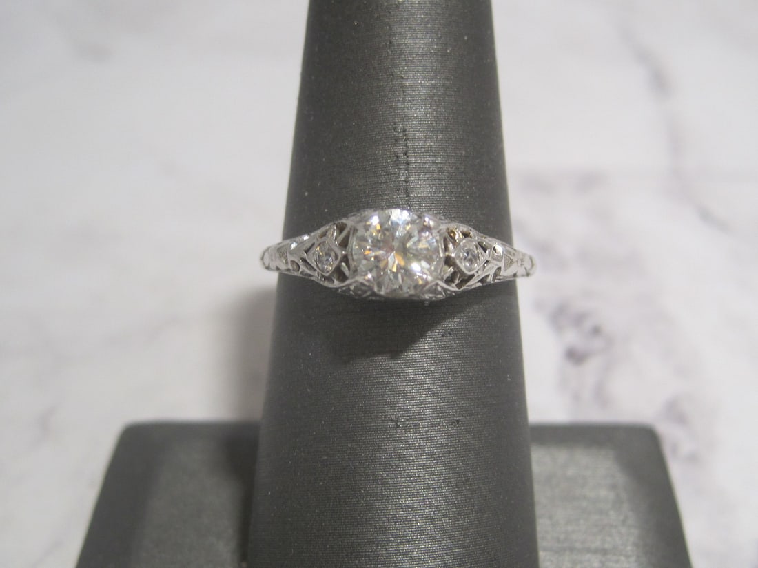 18k White Gold Antique Diamond Ring (1 of 3)
