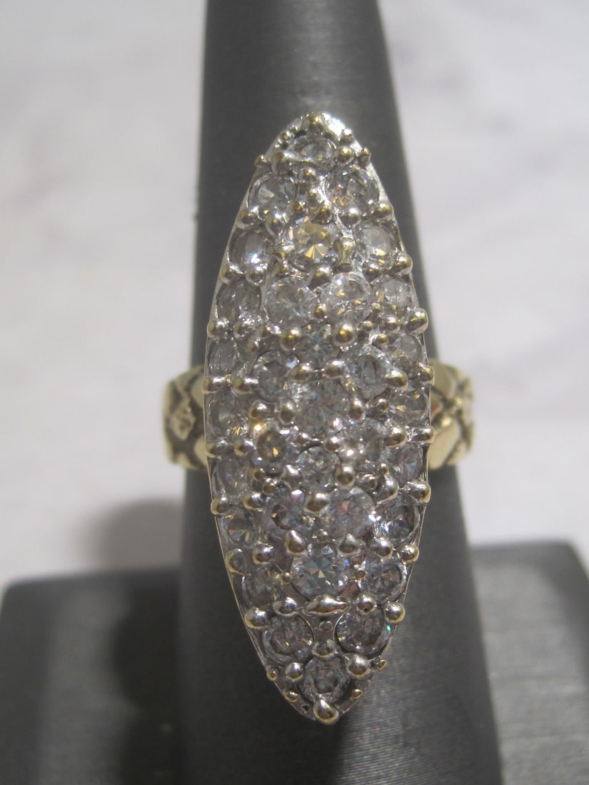 10k Gold Statement Ring with CZ's (1 of 4)
