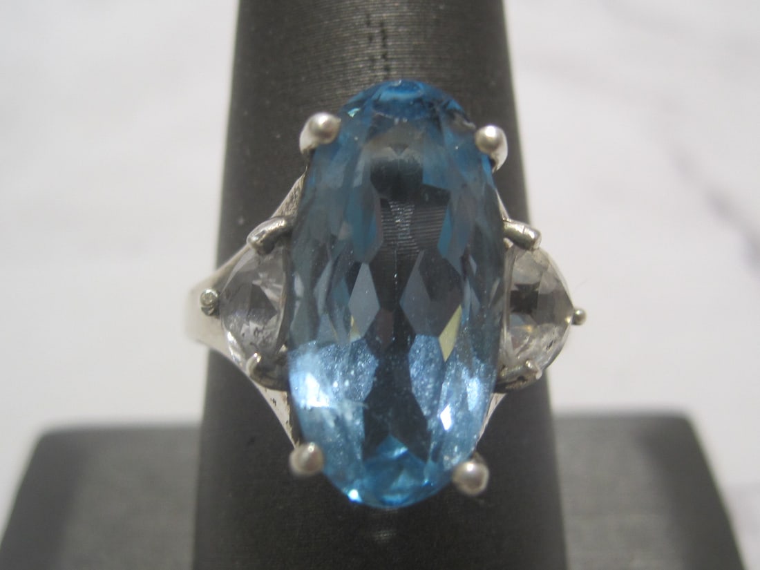 Sterling Silver Blue Topaz Ring (1 of 4)