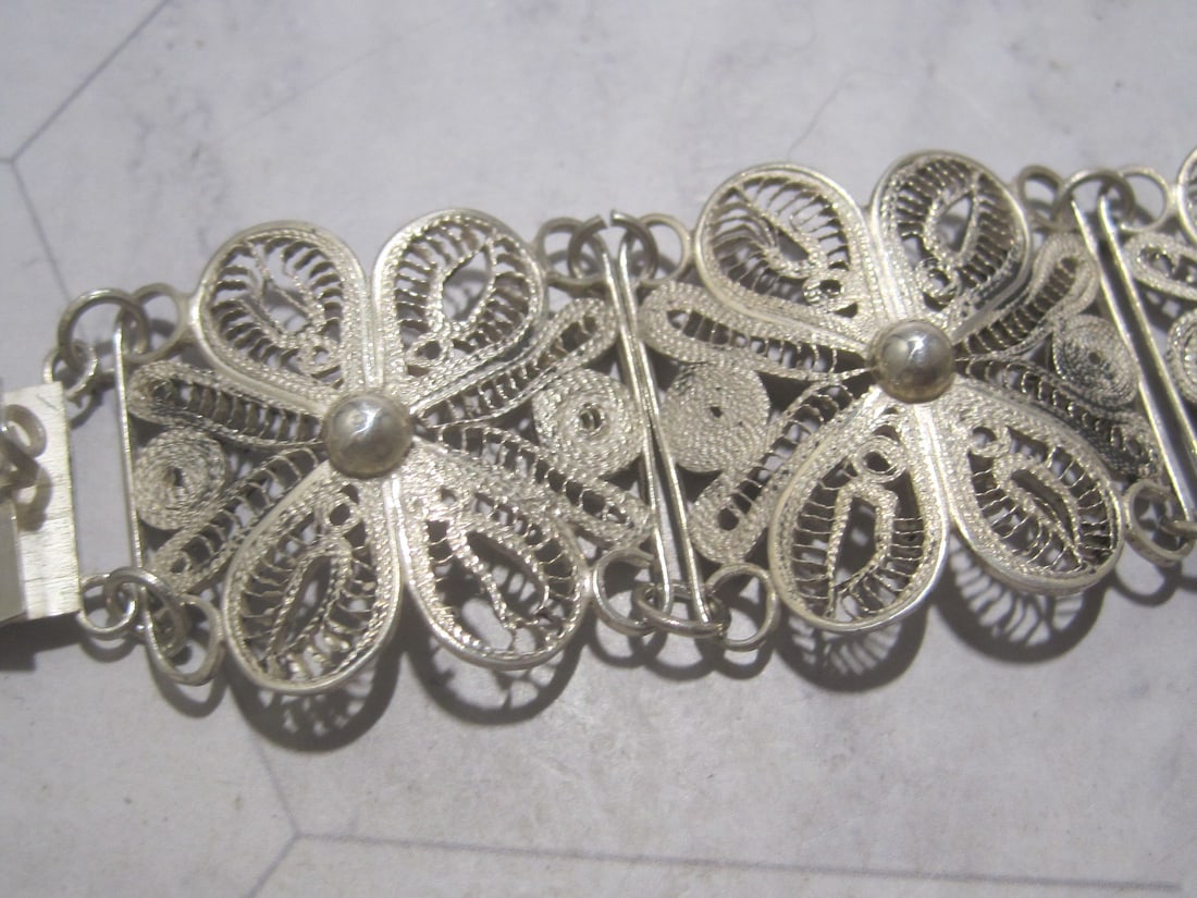 Mexico Silver Filigree Bracelet - 2