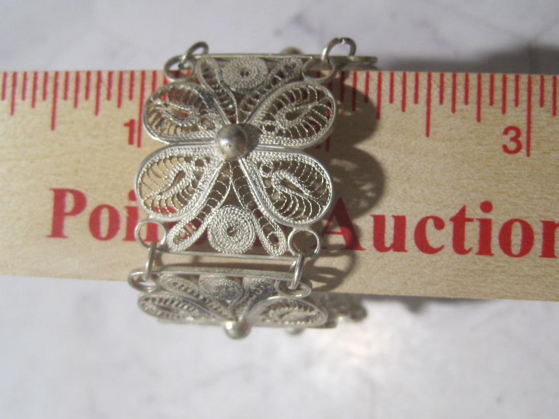 Mexico Silver Filigree Bracelet - 4