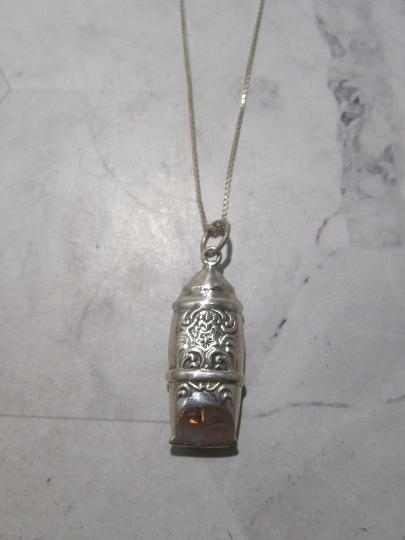 Sterling Silver Whistle Pendant & Chain (1 of 6)