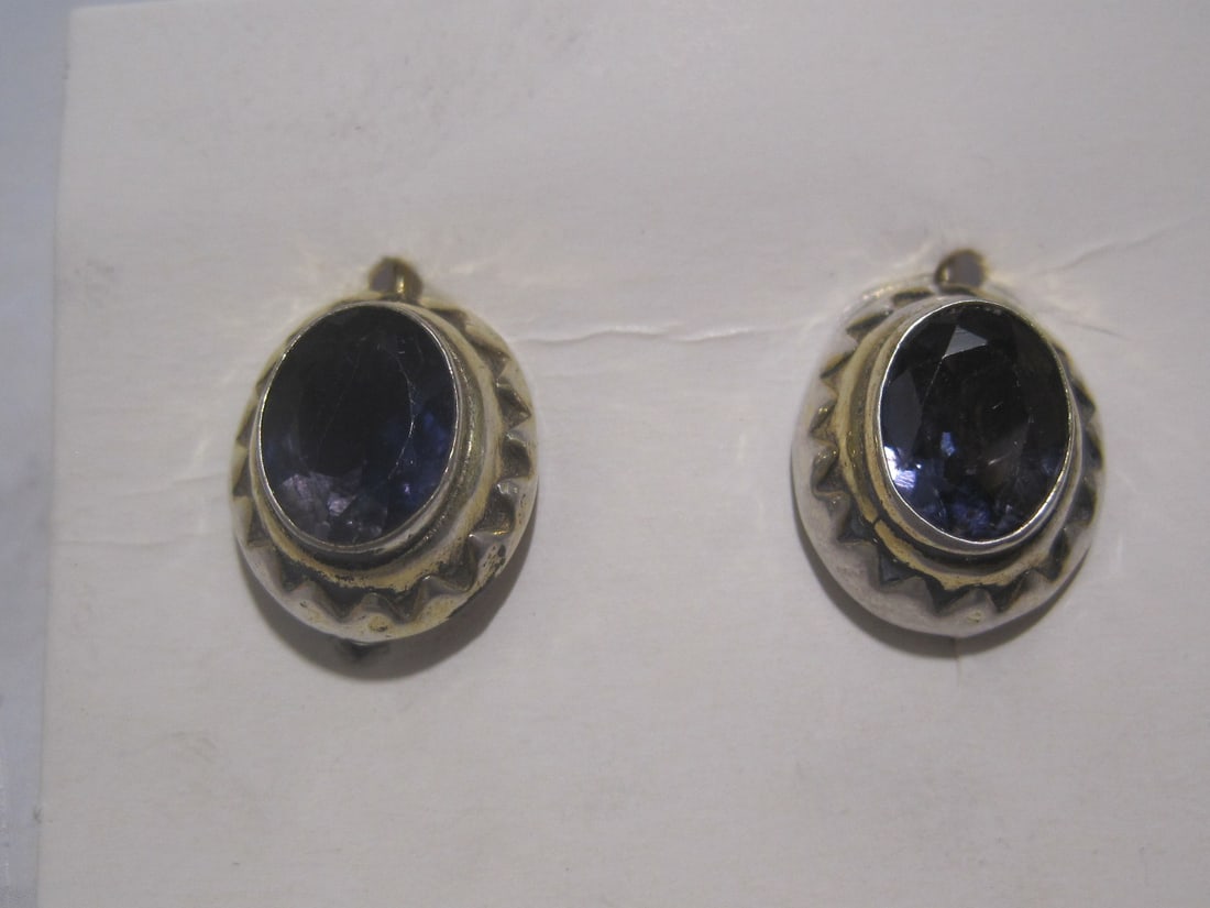 Amethyst Gold on Silver Clip Earrings (1 of 4)