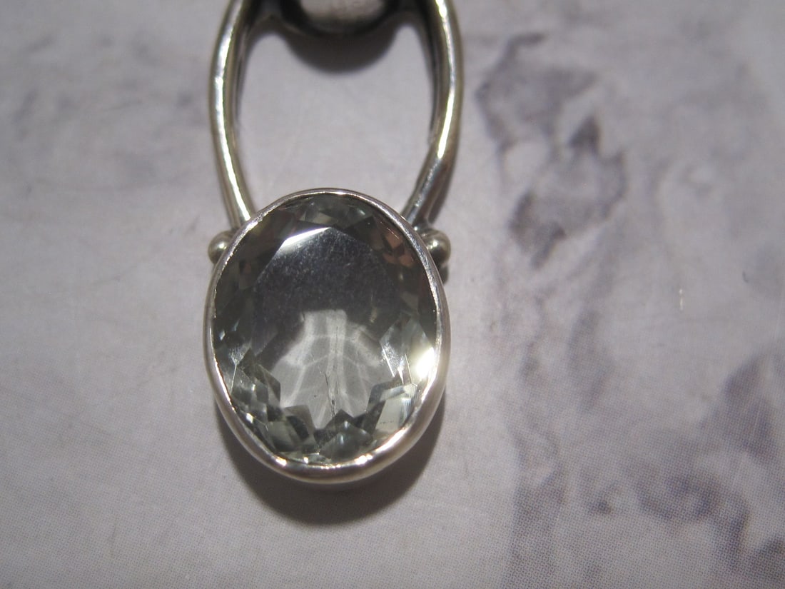 Sterling Silver Peridot & Blue Quartz Pendant - 3